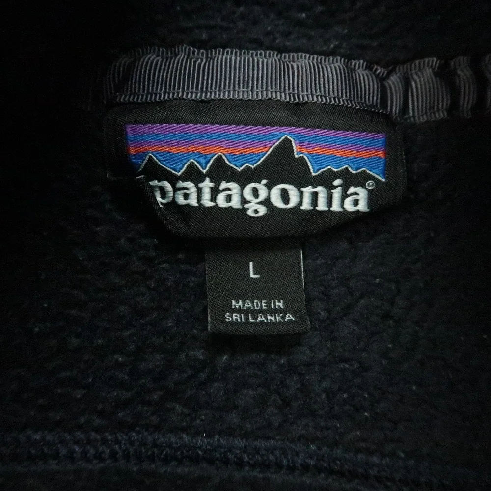 Patagonia Vest Mens Large Blue Retro Pile Vest Full Zip Pockets Fleece